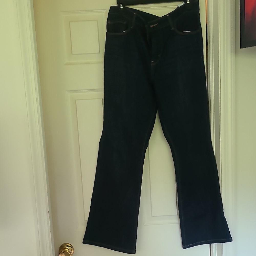 Dark Blue Flare Wide Leg Jeans with Classic Style
